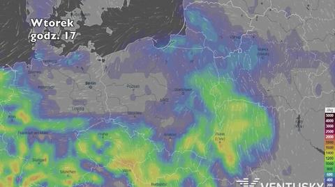 Potencjalne burze w najbliższych dniach (ventusky.com)
