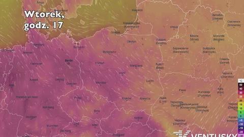 Temperatura w ciągu najbliższych pięciu dni (Ventusky.com) | wideo bez dźwięku