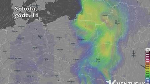 Potencjonalny rozwój burz w ciągu kolejnych pięciu dniu (Ventusky.com | wideo bez dźwięku)