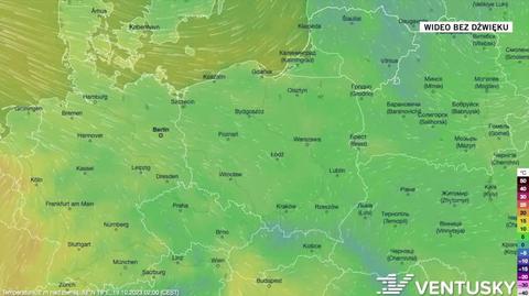 Prognoza temperatury na okres 19-23.10