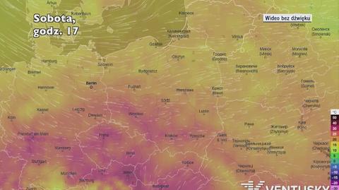 Temperatura w ciągu kolejnych pięciu dni (Ventusky.com | wideo bez dźwięku)