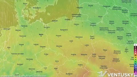 Prognozowana temperatura na kolejne dni