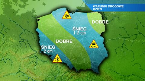 Warunki drogowe w poniedziałek