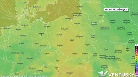 Prognozowana temperatura w ciągu kolejnych dni