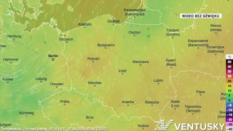 Prognozowana temperatura w kolejnych dniach