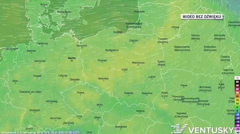 Prognozowana temperatura w kolejnych dniach