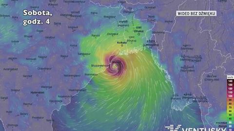 Droga cyklonu Bulbul w kierunku Bangladeszu