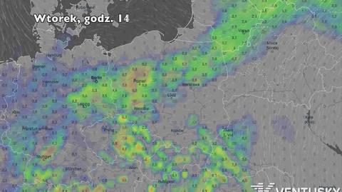 Opady w najbliższych dniach (ventusky.com | wideo bez dźwięku)