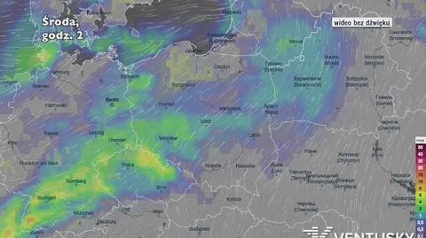 Prognozowane opady w najbliższych dniach (Ventusky.com)