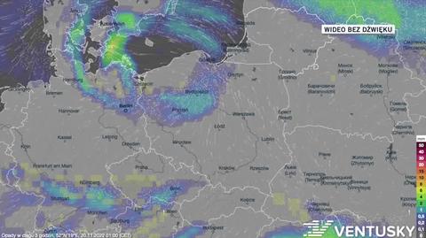 Prognozowane opady w dniach 20-24.11