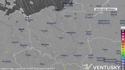 Prognozowane opady w dniach 23-27.02