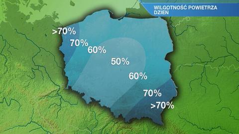 Warunki biometeorologiczne w poniedziałek