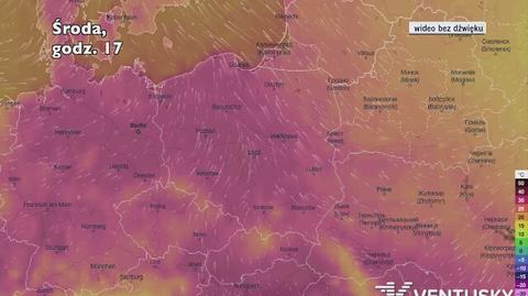 Temperatura w ciągu najbliższych pięciu dni (Ventusky.com) | wideo bez dźwięku