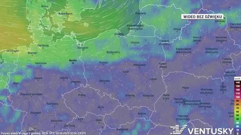 Prognozowane porywy wiatru w kolejnych dniach