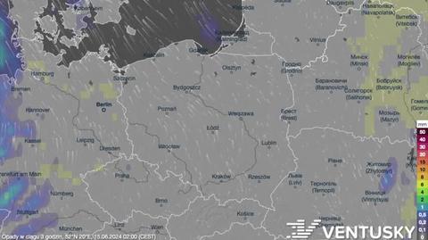 Prognozowane opady w kolejnych dniach