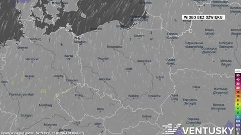 Prognozowane opady w dniach 15-19.03