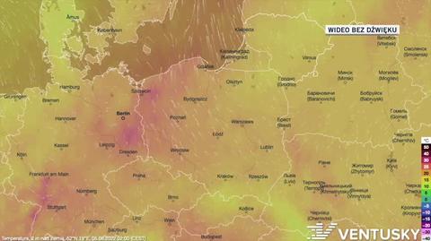 Prognozowana temperatura w dniach 5-9.08