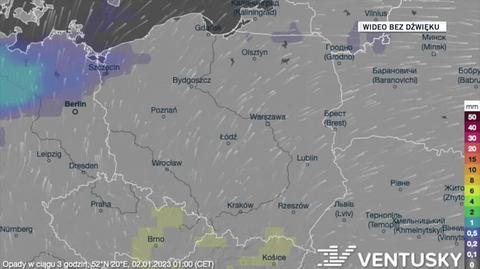 Prognozowane opady w kolejnych dniach