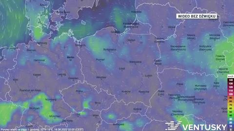 Prognozowane porywy wiatru w kolejnych dniach