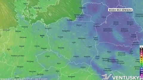 Prognozowana temperatura w dniach 23-27.11