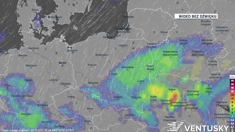 Prognozowane opady w kolejnych dniach