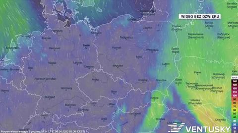 Prognozowane porywy wiatru w kolejnych dniach