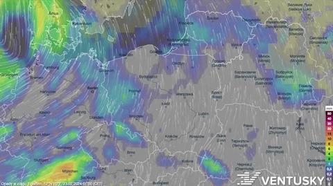 Prognozowane opady w kolejnych dniach