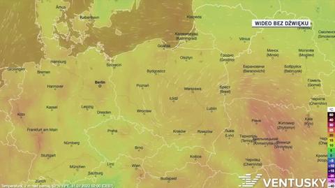 Prognozowana temperatura w kolejnych dniach