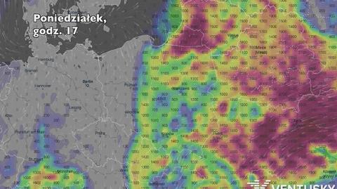 Potencjalny rozwój burz w ciągu pięciu dniu (Ventusky.com) | wideo bez dźwięku