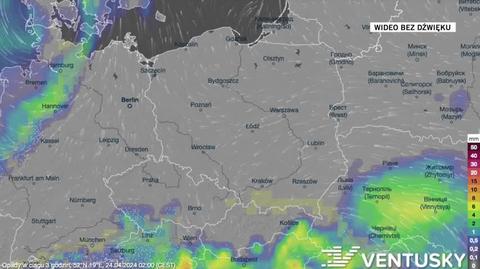 Prognozowane opady w kolejnych dniach