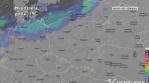 Prognozowane opady na niedzielę 12.01