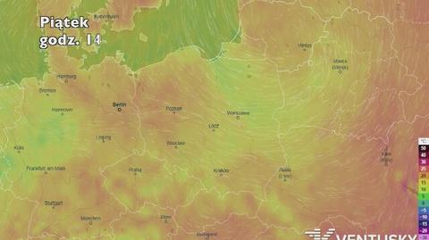 Temperatura w najbliższych dniach (ventusky.com)