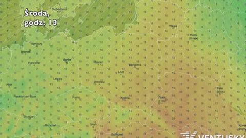 Temperatura w ciągu najbliższych pięciu dni (Ventusky.com) | wideo bez dźwięku