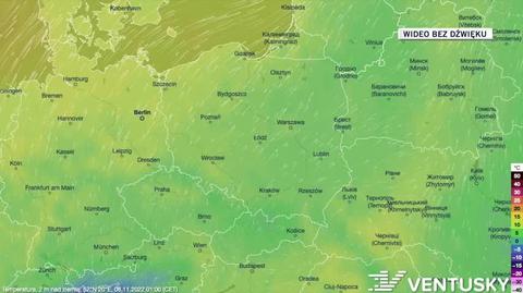 Prognozowana temperatura w kolejnych dniach 