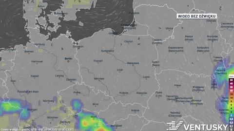 Prognozowane opady w dniach 23-27.06