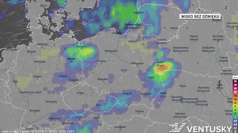 Prognozowane opady w ciągu kolejnych dni (Ventusky)