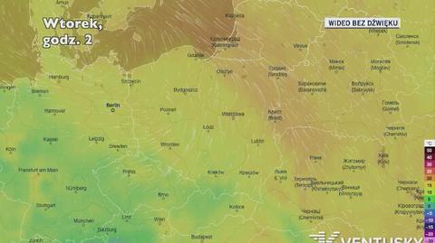 Prognozowana temperatura w najbliższych dniach (Ventusky.com)