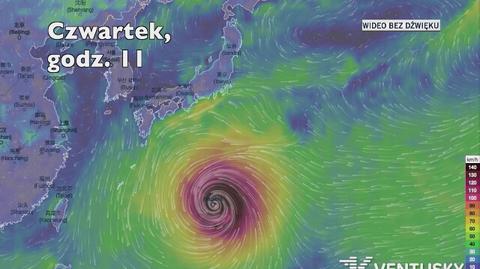 Prognozowana trasa tajfunu Hagibis