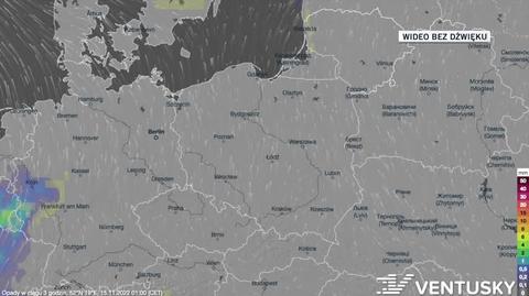 Prognozowane opady w dniach 15-19.11