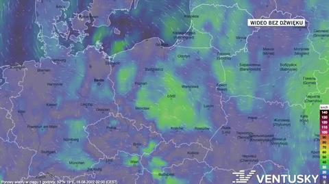 Prognozowane porywy wiatru w kolejnych dniach