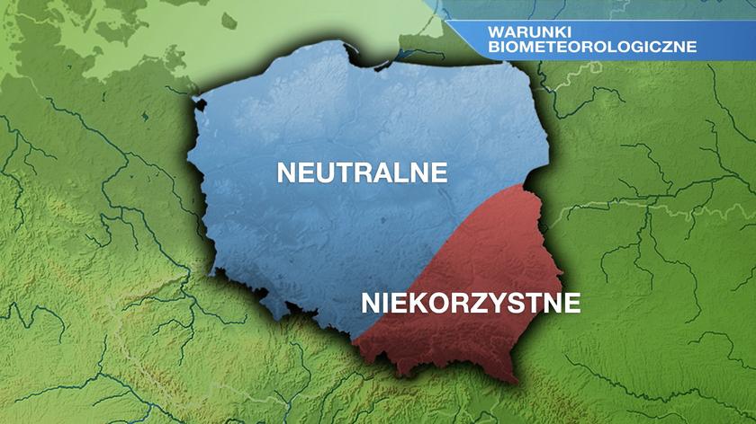 Warunki biometeo w poniedziałek