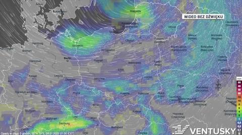 Prognozowane opady w dniach 28.01-01.02