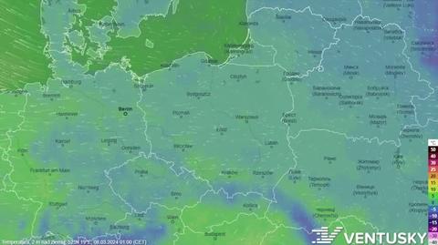 Prognozowana temperatura w kolejnych dniach