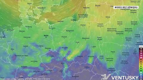 Prognoza porywów wiatru na okres 17-21.02