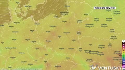 Prognozowana temperatura w dniach 2-6.07