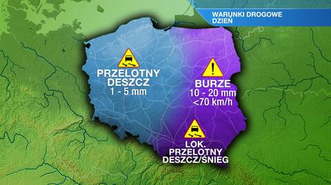 Warunki drogowe w niedzielę