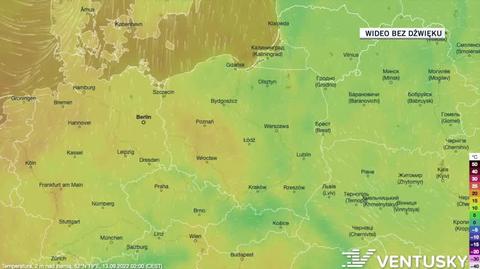 Prognozowana temperatura w kolejnych dniach