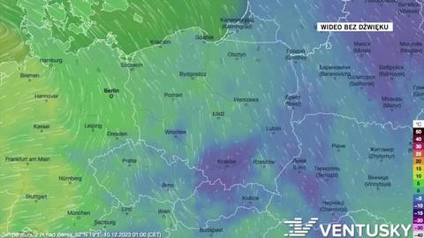 Prognozowana temperatura w dniach 10-14.12