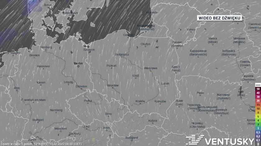 Prognoza opadów na kolejne dni