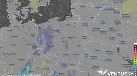 Prognozowane opady w kolejnych dniach